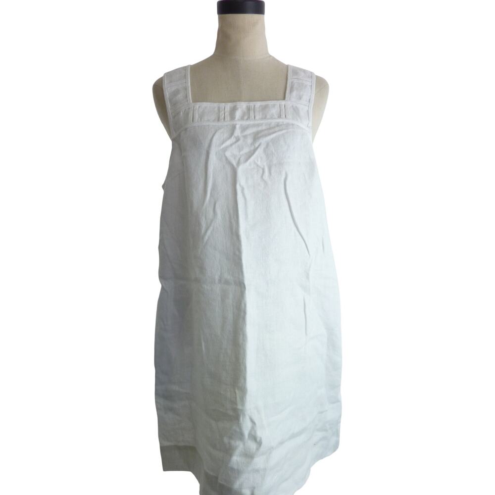 NWT Madewell Womens Size 10 100% Linen White Mini Dress Sleeveless Summer Casual